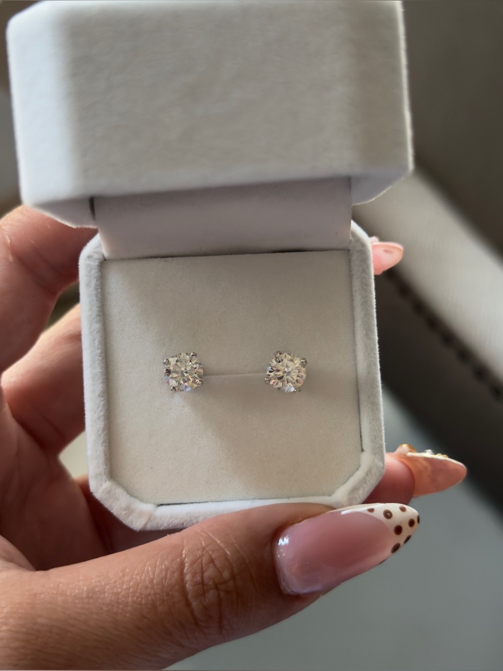 2cttw Moissanite vvs1 color D martini setting stud earrings